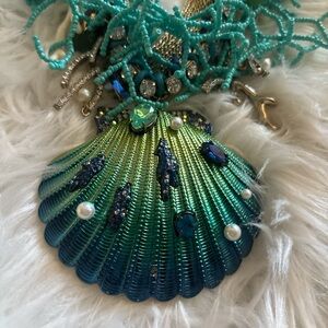 Betsey Johnson Teal and Lime Shell Necklace